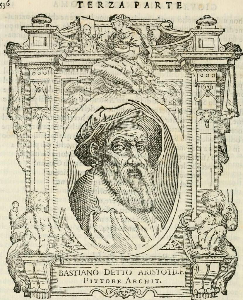 An illustration from Le vite de' piv eccellenti pittori, scvltori, et architettori, 1568, leaf 213