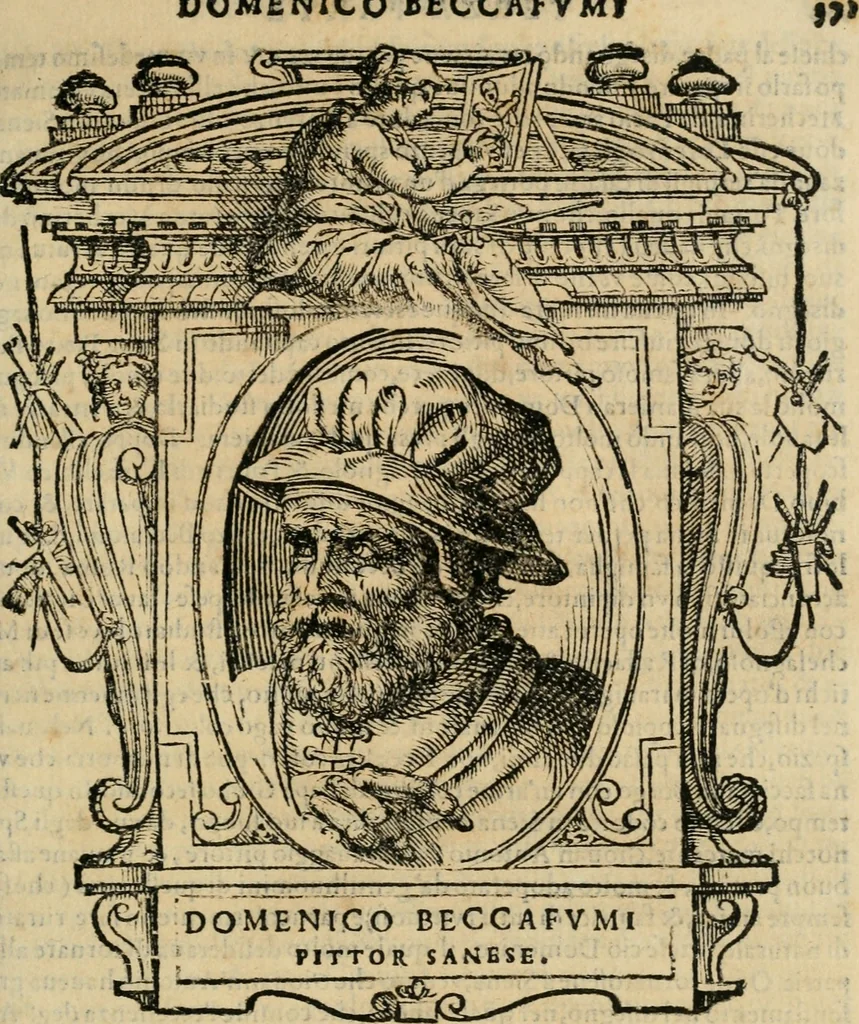 An illustration from Le vite de' piv eccellenti pittori, scvltori, et architettori, 1568, leaf 48