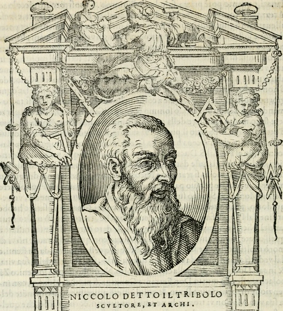 An illustration from Le vite de' piv eccellenti pittori, scvltori, et architettori, 1568, leaf 71
