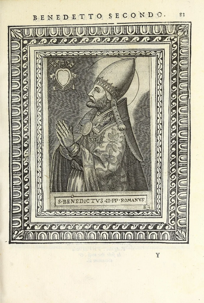 An illustration from Le vite de pontefici, 1588, leaf 181