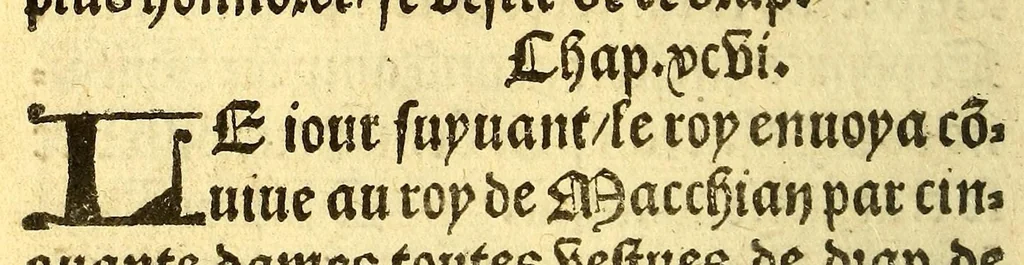 An illustration from Le voyage et nauigation, faict par les Espaignolz es Isles de Mollucques. Des isles quilz ont trouue audict voyage, des roys dicelles, de leur gouuernement & maniere de viure, auec plusiers aultres choses, 1525, leaf 134