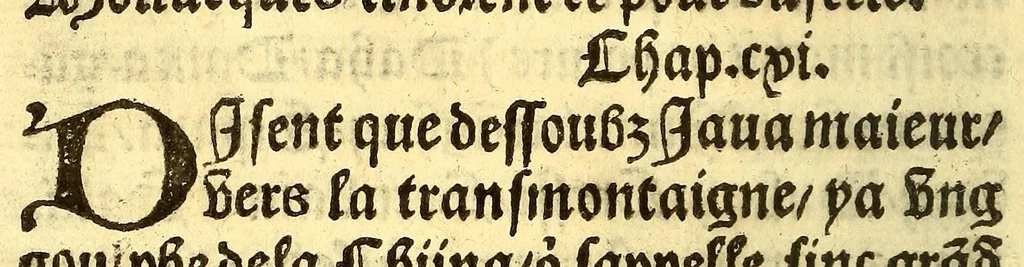 An illustration from Le voyage et nauigation, faict par les Espaignolz es Isles de Mollucques. Des isles quilz ont trouue audict voyage, des roys dicelles, de leur gouuernement & maniere de viure, auec plusiers aultres choses, 1525, leaf 148