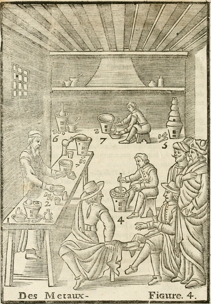 An illustration from Le vray et methodique cours de la physique resolutiue, vulgairement dite chymie : representé par figures generales & particulieres : pour connoistre la theotechnie ergocosmique, c'est à dire, l'art de Dieu, en l'ouurage de l'vniuers, 1653, leaf 601