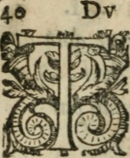 An illustration from Le Vray point d'honneur à garder en conservant pour vivre honorablement & paisiblement avec un chacun, 1618, leaf 105