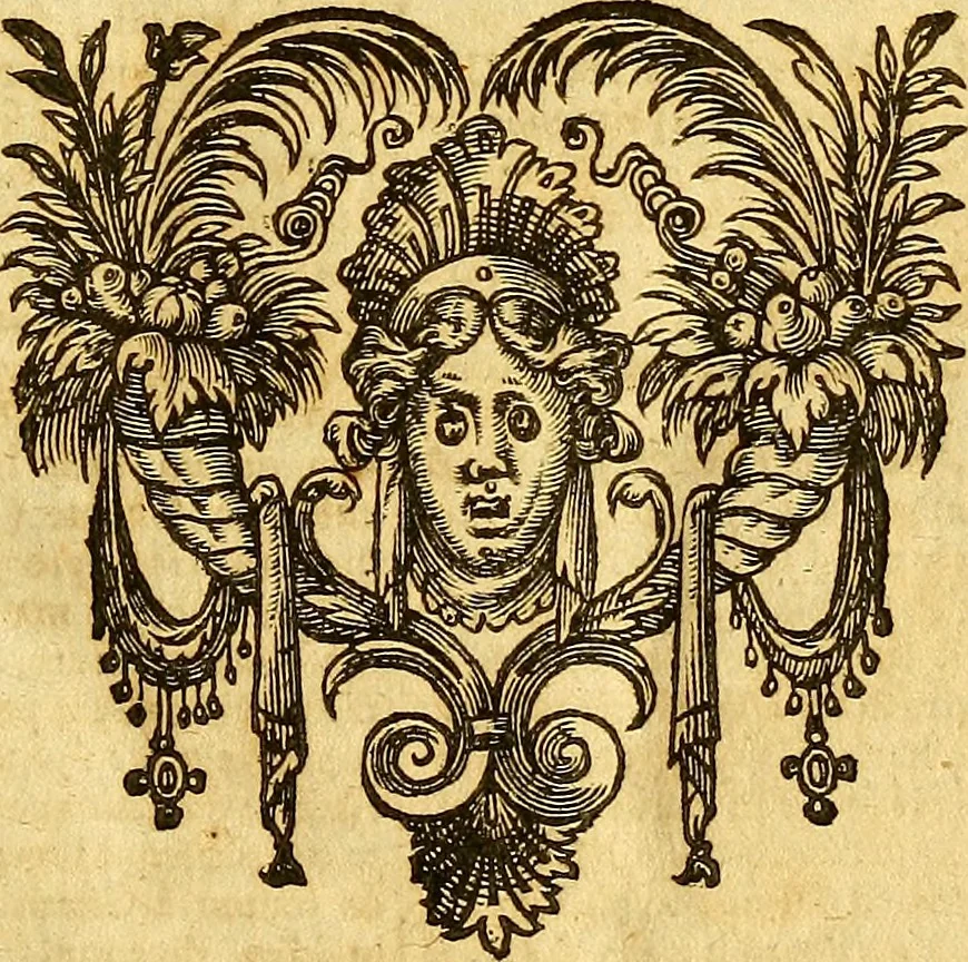 An illustration from Lexicon graecolatinum : seu, Epitome Thesauri graecae linguae ab Henrico Stephano constructi, quae hactenus sub nomine Ioh: Scapulae prodiit: lexicon sanè ultra praecedentes editiones, innumeris dictionibus, è probatis autoribus petitis, locupletatum .., 1616, leaf 14