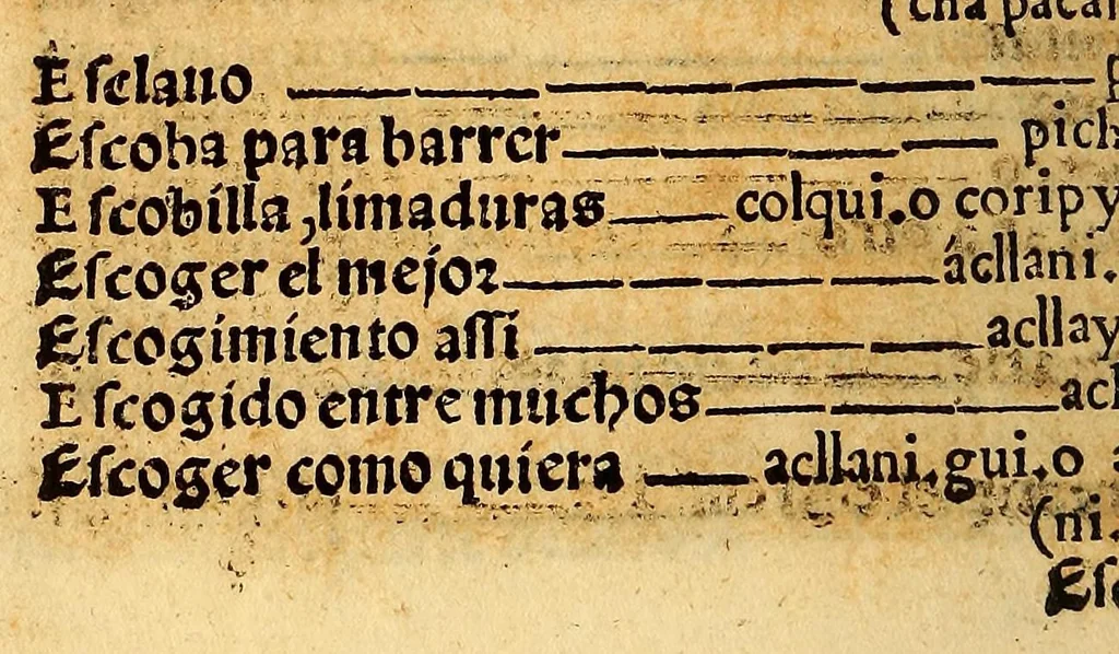 An illustration from Lexicon, o Vocabulario de la lengua general del Peru,, 1560, leaf 130