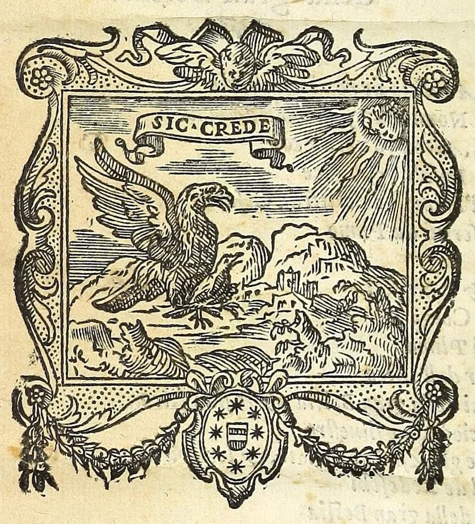 An illustration from Le XII. pietre pretiose, le qvali per ordine di Dio nella santa legge, adornauano i vestimenti del sommo sacerdote. Aggivntevi il diamante, le margarite, e l'oro, poste da S. Giouanni nell'Apocalisse, in figura della celeste Gierusalemme: con vn sommario dell' altre pietre pretiose. Discorso dell' alicorno, et delle sve singolarissime virtù. Et della gran bestia detta alce da gli antichi, 1587, leaf 152