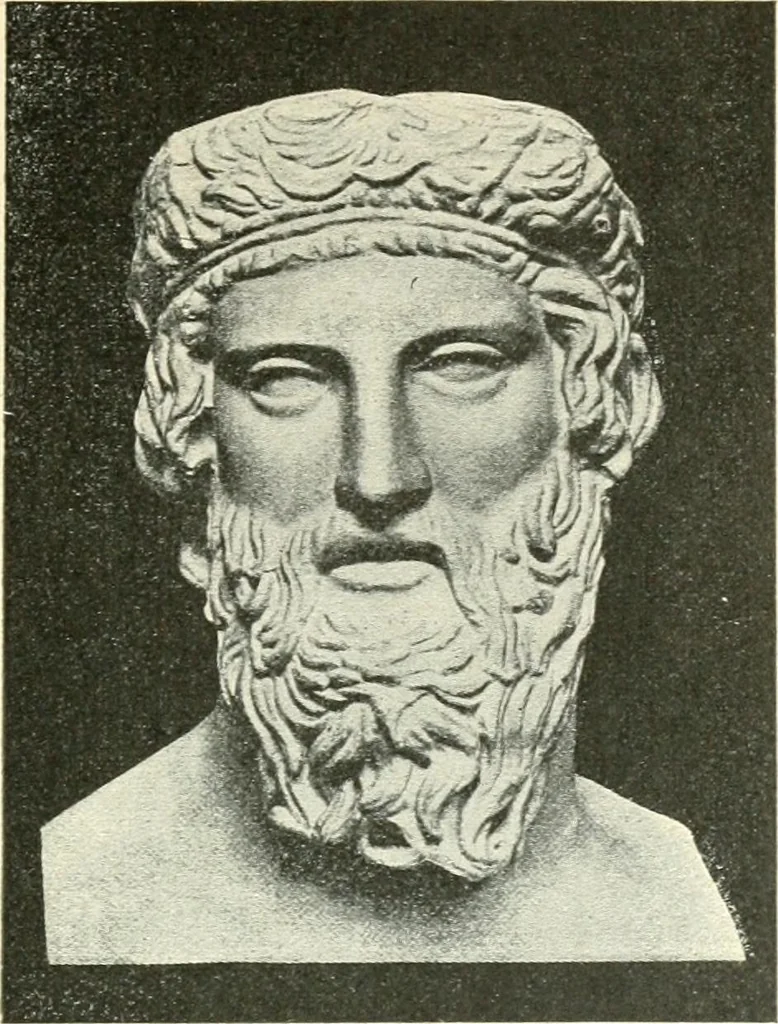 An illustration from L'expression des sentiments dans l'art grec : les facteurs expressifs, 1914, leaf 196