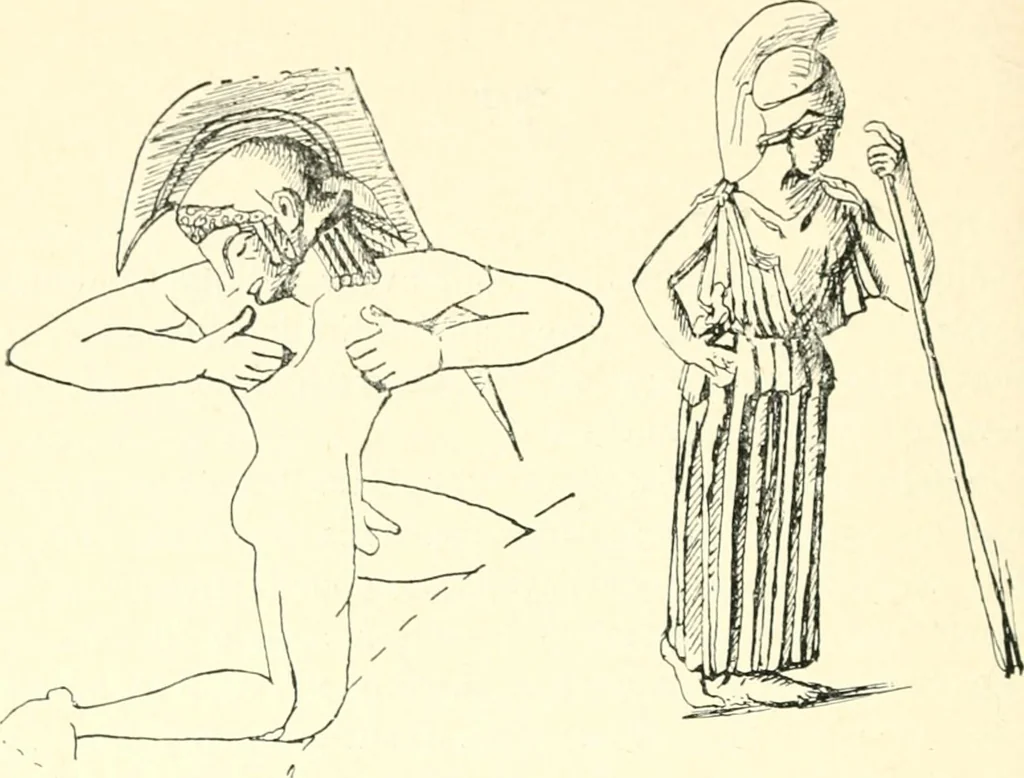 An illustration from L'expression des sentiments dans l'art grec : les facteurs expressifs, 1914, leaf 267