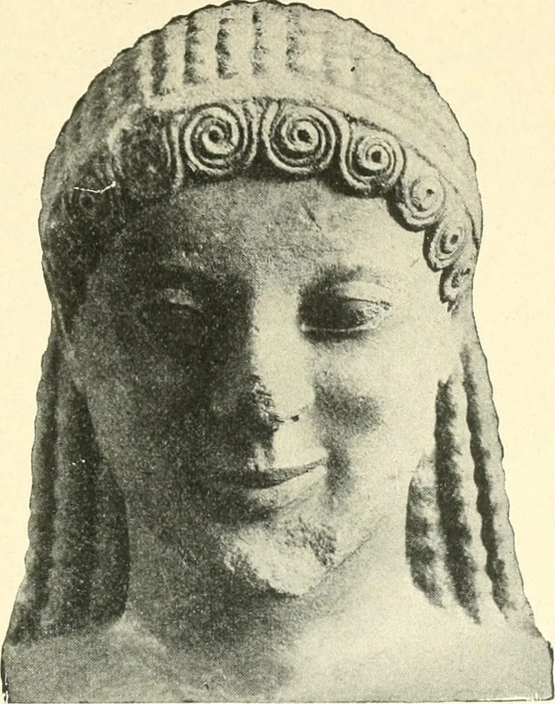 An illustration from L'expression des sentiments dans l'art grec : les facteurs expressifs, 1914, leaf 352