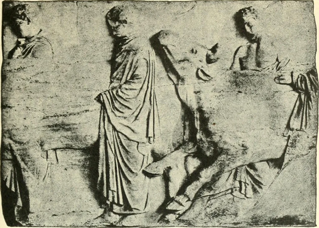 An illustration from L'expression des sentiments dans l'art grec : les facteurs expressifs, 1914, leaf 82