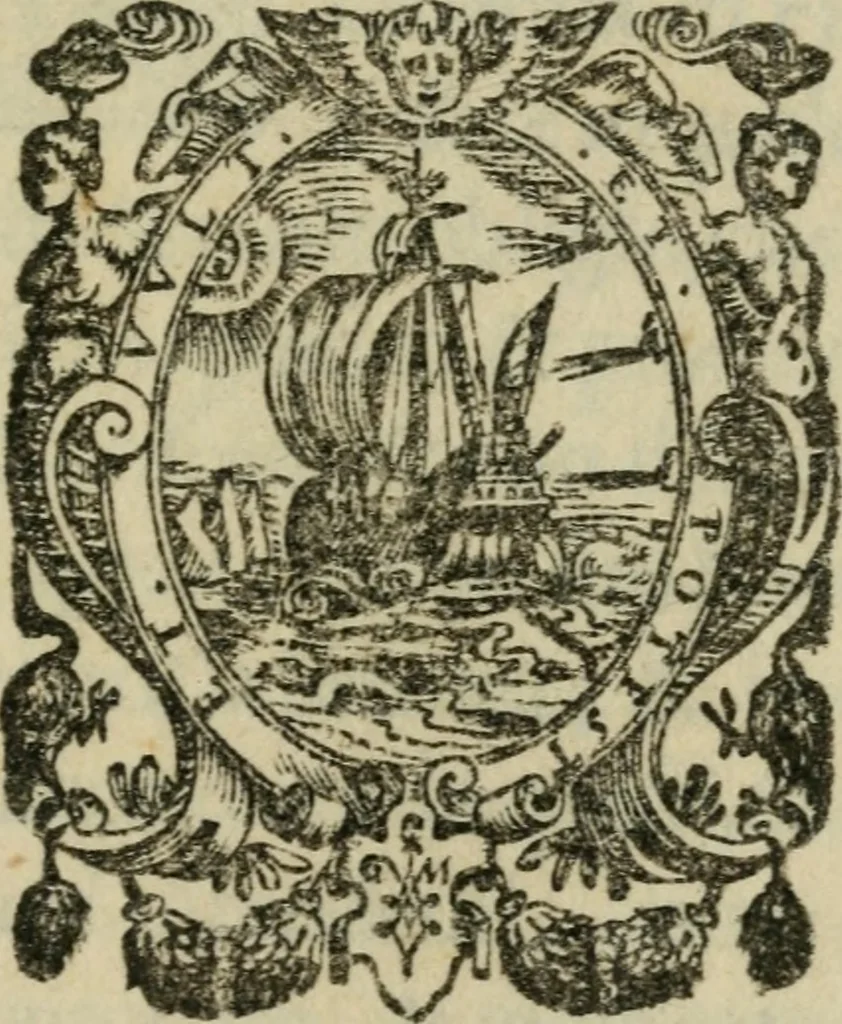 An illustration from Lezzione di m. Francesco de' Vieri fiorentino, detto il Verino secondo : per recitarla nell' Accademia fiorentina, nel consolato di m. Federigo Strozzi, l'anno 1580 : dove si ragiona delle idee et delle bellezze, 1581, leaf 4