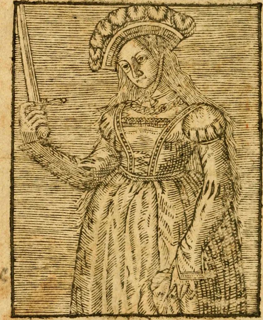 An illustration from L'histoire et discours au vray du siège qui fut mis devant la ville d'Orléans, par les Anglois, le mardy XII jour d'octobre MCCCCXXVII regnant alors Charles VII, roy de France. Contenant toutes les saillies... avec la venue de Jeanne la Pucelle... Renue & augmente de nouveau outres les precedentes impressions, 1621, leaf 7