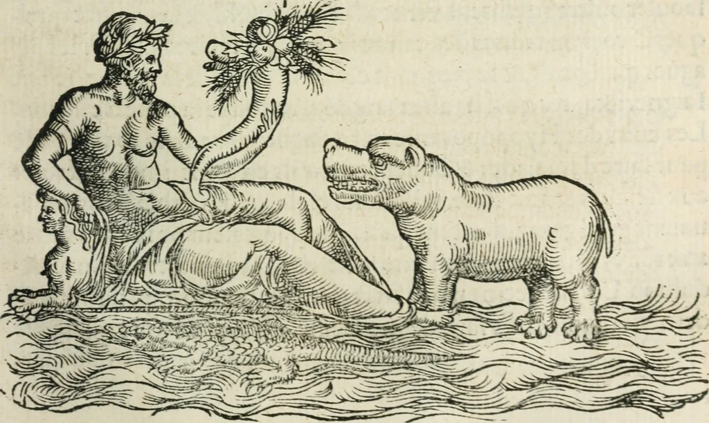 An illustration from L'histoire naturelle des estranges poissons marins, avec la vraie peincture & description du daulphin, & de plusieurs autres de son espece, 1551, leaf 106