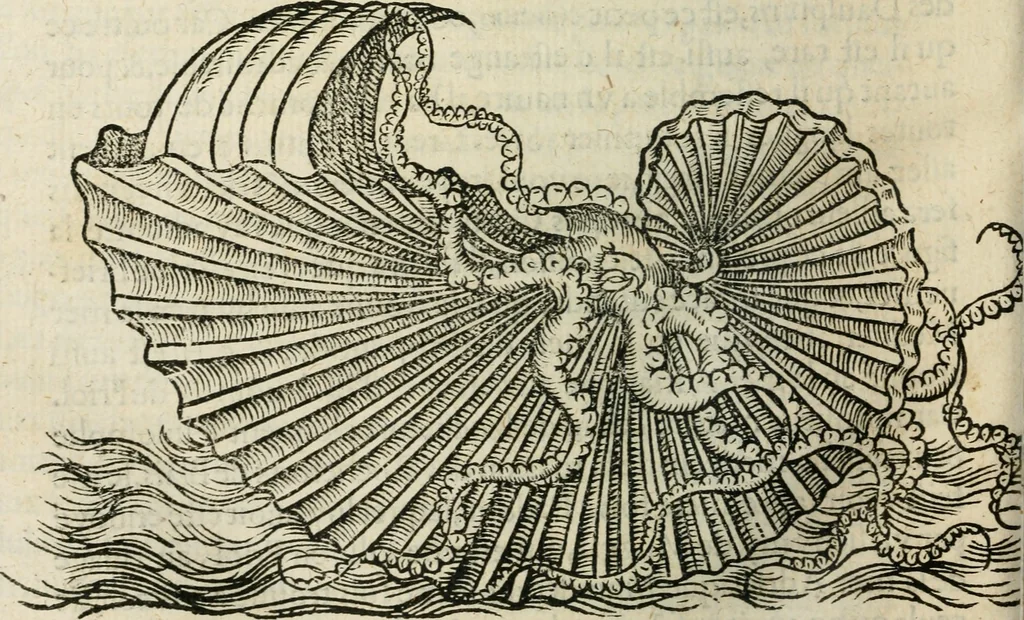 An illustration from L'histoire naturelle des estranges poissons marins, avec la vraie peincture & description du daulphin, & de plusieurs autres de son espece, 1551, leaf 109