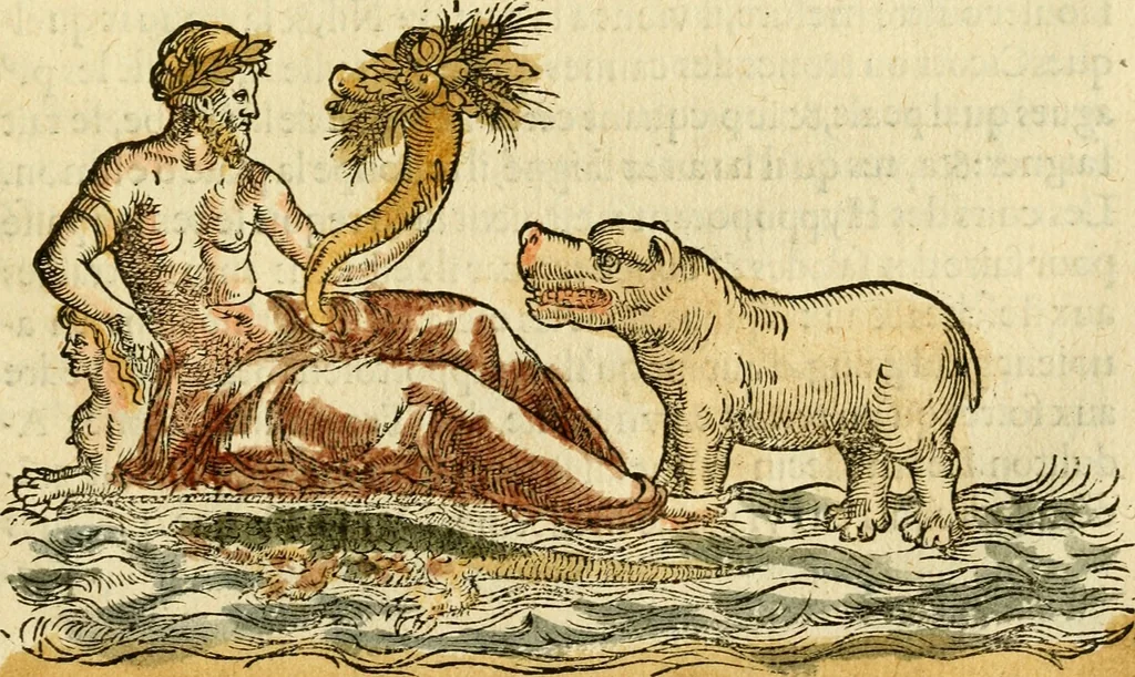 An illustration from L'histoire naturelle des estranges poissons marins, avec la vraie peincture & description du daulphin, & de plusieurs autres de son espece, 1551, leaf 106