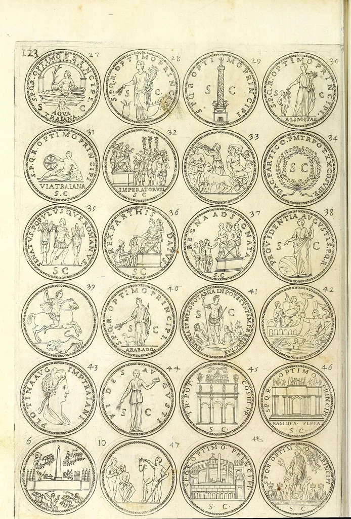 An illustration from L'historia avgvsta da Givlio Cesare a Constantino il Magno, 1685, leaf 128