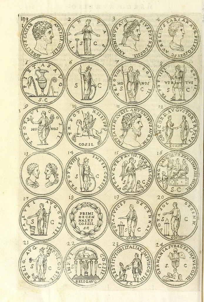 An illustration from L'historia avgvsta da Givlio Cesare a Constantino il Magno, 1685, leaf 180
