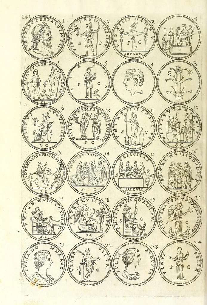 An illustration from L'historia avgvsta da Givlio Cesare a Constantino il Magno, 1685, leaf 220