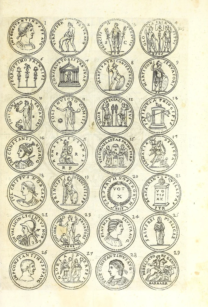 An illustration from L'historia avgvsta da Givlio Cesare a Constantino il Magno, 1685, leaf 325