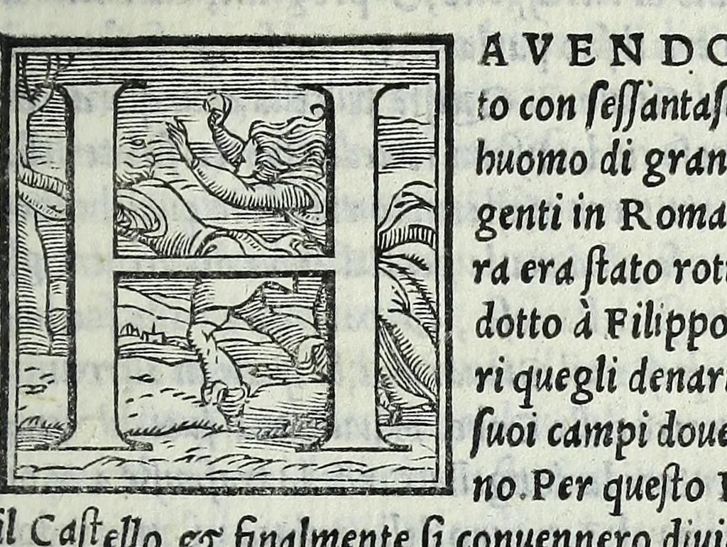 An illustration from L'Historia di Milano, 1554, leaf 725