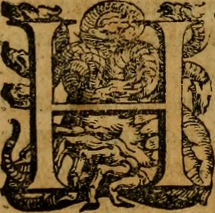 An illustration from L'historia ecclesiastica della rivolvzion d'Inghilterra : divisa in libri qvattro, ne' qvali si tratta di qvello ch'e avvenvto in quell'isola, da chè Arrigo Ottauo cominciò à pensare di ripudiar Caterina sua legittima moglie, infino à quest'vltimi anni di Lisabetta, vltima sua figliuola, 1594, leaf 44