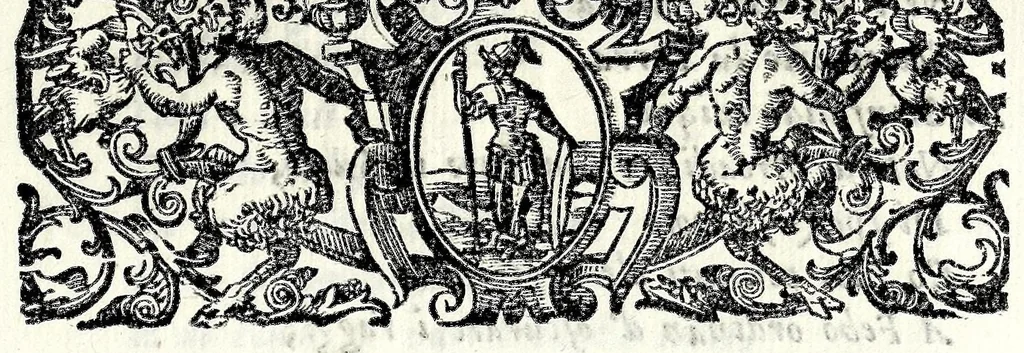 An illustration from L'horto dell' Esperidi : picciol drama in musica per introduzione ad vna festa da ballo in occasion delle nozze degl' illustrissimi ss. marchesi Annibale Romei e d' Ippolita Rondinelli : nel teatro del sig. marchese Pio Enea degl' Obizzi in Ferrara : dedicato alli sudetti sposi, 1667, leaf 11
