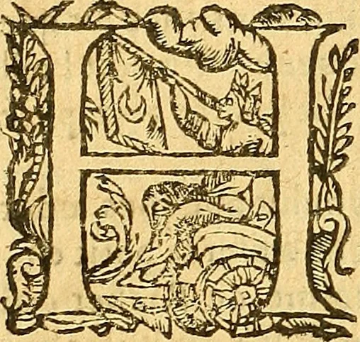 An illustration from L'Hystoire des devx nobles et tres vaillans chevaliers nommez Milles et Amys, : Lesquels en leur viuant furent plains de grandes proësses. Contenant plusieurs et diuerses matieres, comme vous pourrez veoir cy apres, 1611, leaf 27