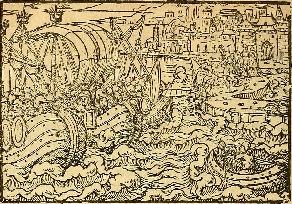An illustration from L'Hystoire des devx prevx tres nobles et tres-vaillans chevaliers Valentin et Orson : fils de l'Empereur de Grece, & nepueux du tres-vaillant & tres-Chrestien Roy de France, Pepin. Contenant plusieurs & diuerses matieres, comme vous pourrez veoir cy apres, 1614, leaf 123