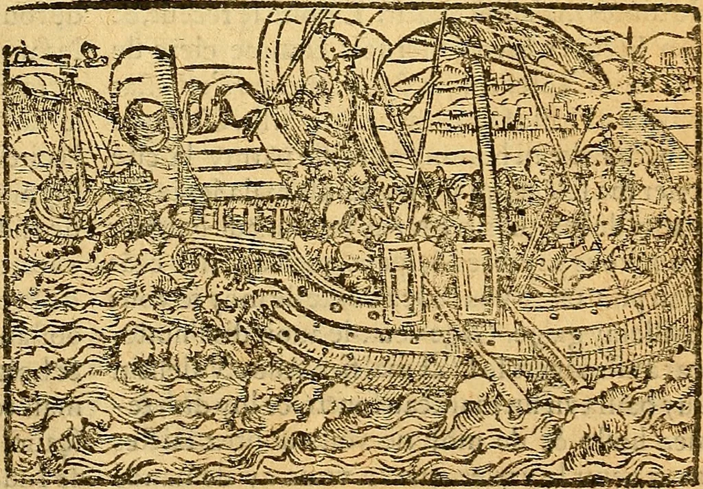 An illustration from L'Hystoire des devx prevx tres nobles et tres-vaillans chevaliers Valentin et Orson : fils de l'Empereur de Grece, & nepueux du tres-vaillant & tres-Chrestien Roy de France, Pepin. Contenant plusieurs & diuerses matieres, comme vous pourrez veoir cy apres, 1614, leaf 160