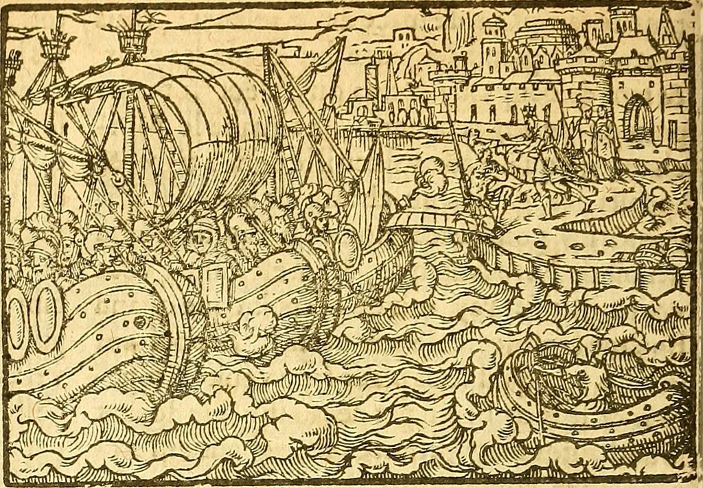 An illustration from L'Hystoire des devx prevx tres nobles et tres-vaillans chevaliers Valentin et Orson : fils de l'Empereur de Grece, & nepueux du tres-vaillant & tres-Chrestien Roy de France, Pepin. Contenant plusieurs & diuerses matieres, comme vous pourrez veoir cy apres, 1614, leaf 23