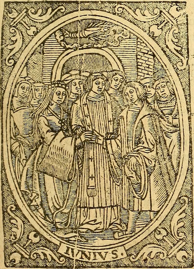 An illustration from L'Hystoire des devx prevx tres nobles et tres-vaillans chevaliers Valentin et Orson : fils de l'Empereur de Grece, & nepueux du tres-vaillant & tres-Chrestien Roy de France, Pepin. Contenant plusieurs & diuerses matieres, comme vous pourrez veoir cy apres, 1614, leaf 4