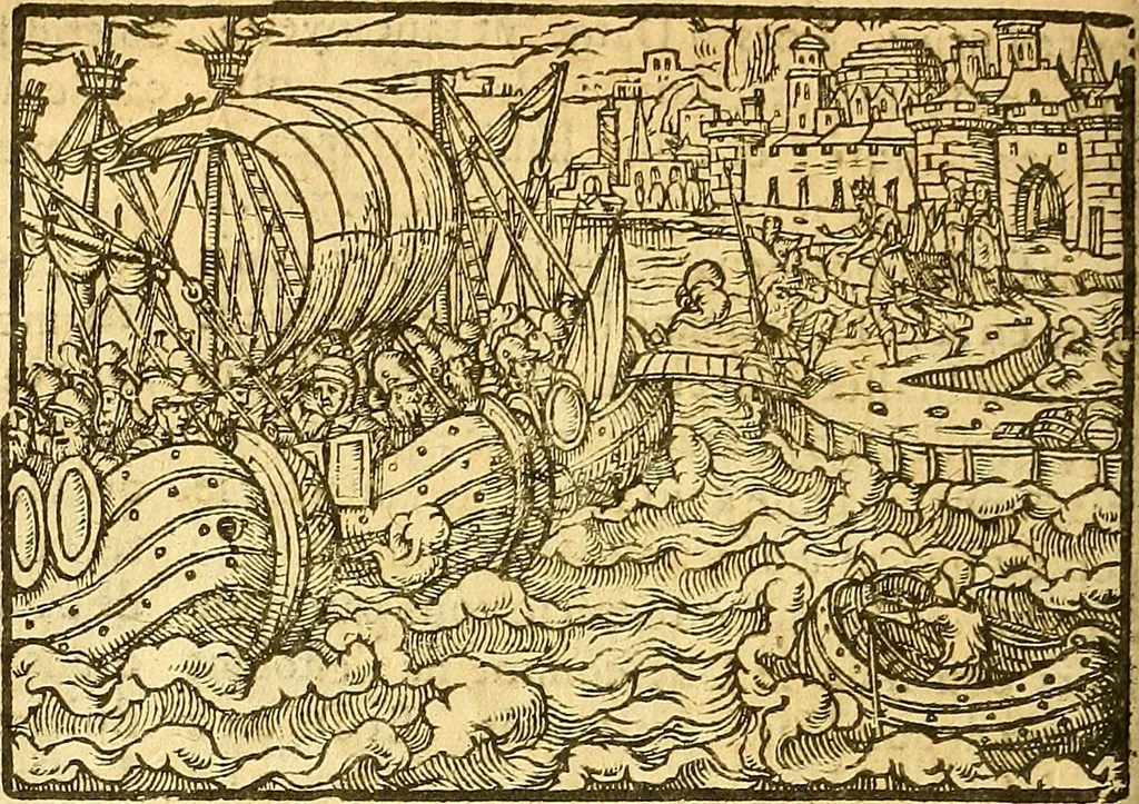 An illustration from L'Hystoire des devx prevx tres nobles et tres-vaillans chevaliers Valentin et Orson : fils de l'Empereur de Grece, & nepueux du tres-vaillant & tres-Chrestien Roy de France, Pepin. Contenant plusieurs & diuerses matieres, comme vous pourrez veoir cy apres, 1614, leaf 89