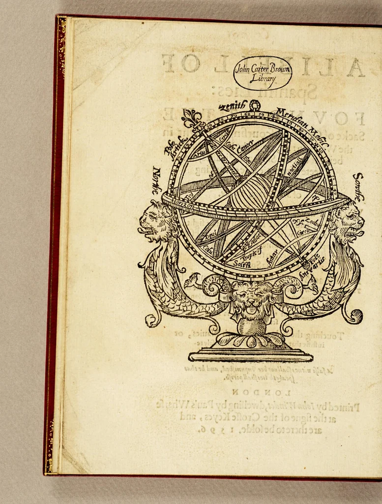 An illustration from A libell of Spanish lies: : found at the sacke of Cales, discoursing the fight in the West Indies, twixt the English nauie being fourteene ships and pinasses, and a fleete of twentie saile of the king of Spaines, and of the death of Sir Francis Drake. : With an answere briefely confuting the Spanish lies, and a short relation of the fight according to truth, 1596, leaf 10