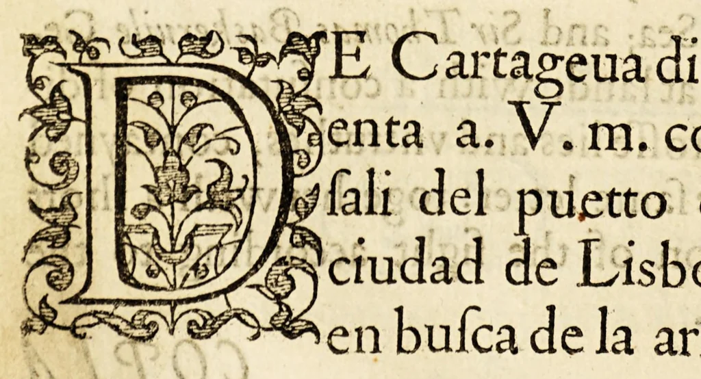 An illustration from A libell of Spanish lies: : found at the sacke of Cales, discoursing the fight in the West Indies, twixt the English nauie being fourteene ships and pinasses, and a fleete of twentie saile of the king of Spaines, and of the death of Sir Francis Drake. : With an answere briefely confuting the Spanish lies, and a short relation of the fight according to truth, 1596, leaf 14