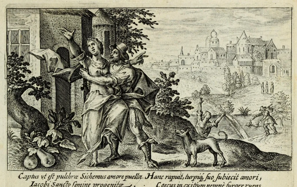 An illustration from Liber Genesis : aereis formis a Crispin Passaeo expressus versebusque tam Latinis quam Germanicis ornatus, sententijs ite[m] ex ss. patribus desumptis, 1629, leaf 105