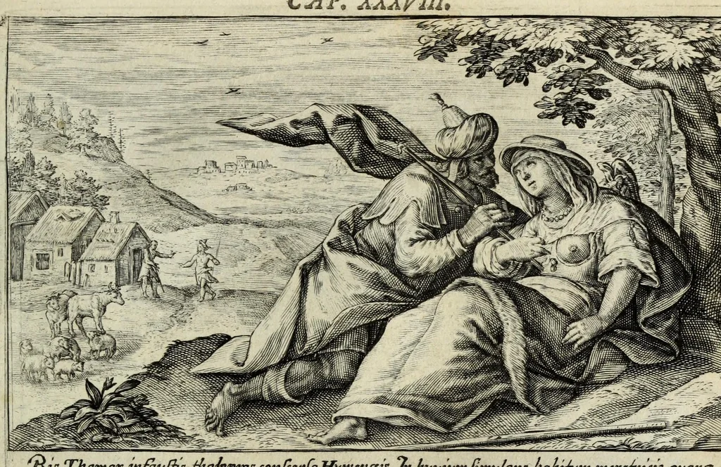 An illustration from Liber Genesis : aereis formis a Crispin Passaeo expressus versebusque tam Latinis quam Germanicis ornatus, sententijs ite[m] ex ss. patribus desumptis, 1629, leaf 107