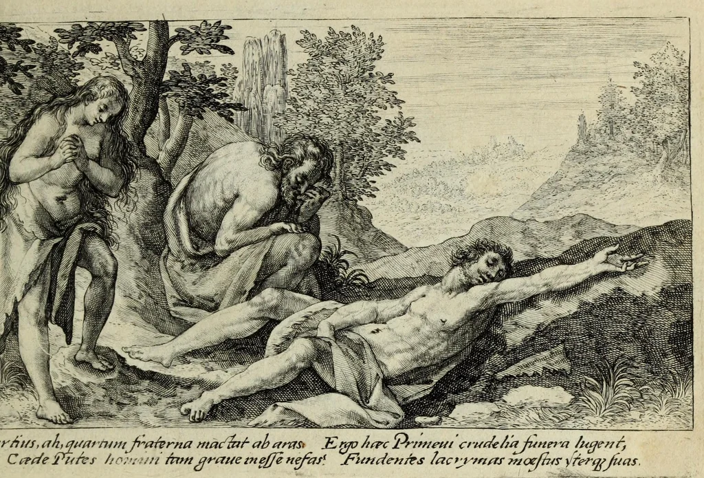 An illustration from Liber Genesis : aereis formis a Crispin Passaeo expressus versebusque tam Latinis quam Germanicis ornatus, sententijs ite[m] ex ss. patribus desumptis, 1629, leaf 33