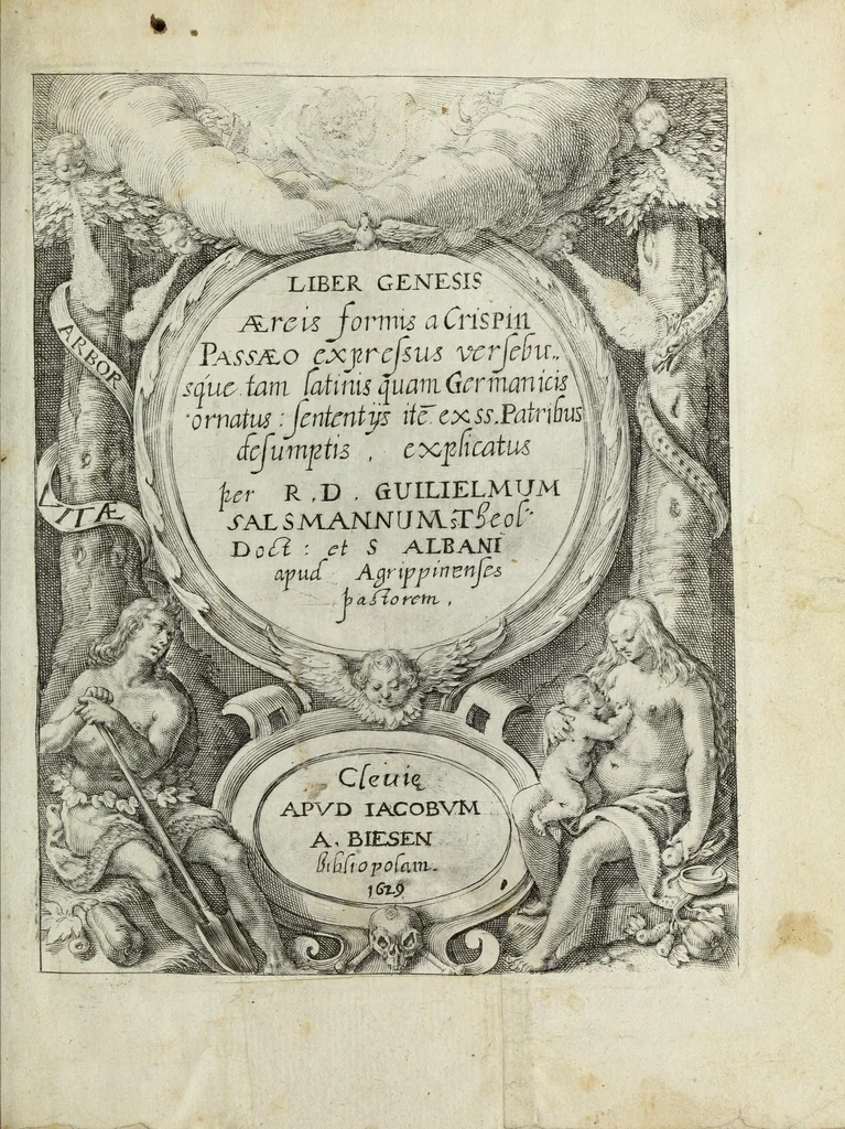 An illustration from Liber Genesis : aereis formis a Crispin Passaeo expressus versebusque tam Latinis quam Germanicis ornatus, sententijs ite[m] ex ss. patribus desumptis, 1629, leaf 7