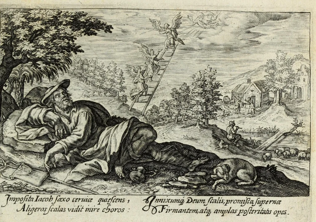 An illustration from Liber Genesis : aereis formis a Crispin Passaeo expressus versebusque tam Latinis quam Germanicis ornatus, sententijs ite[m] ex ss. patribus desumptis, 1629, leaf 89