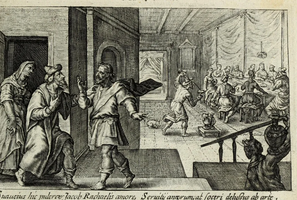An illustration from Liber Genesis : aereis formis a Crispin Passaeo expressus versebusque tam Latinis quam Germanicis ornatus, sententijs ite[m] ex ss. patribus desumptis, 1629, leaf 93