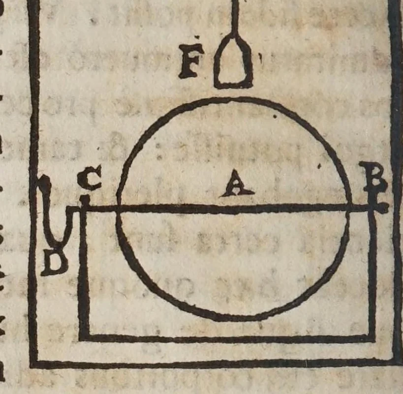 An illustration from Libra astronomica ac philosophica : qua Galilaei Galilaei opiniones de cometis a Mario Gvidvcio in Florentina Academia expositae, atque in lucem nuper editae, examinantur, 1619, leaf 54