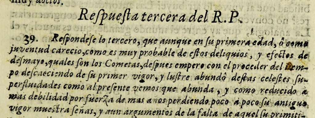 An illustration from Libra astronomica, y philosophica : en que D. Carlos de Siguenza y Gongora, cosmographo, y mathematico regio en la Academia Mexicana, examina no solo lo que a su manifiesto philosophico contra los cometas opuso el R. P. Eusebio Francisco Kino de la Compania de Jesus; sino lo que el mismo R. P. opino, y pretendio haver demostrado en su exposicion astronomica del cometa del año de 1681. Sacala à luz D. Sebastian de Guzman y Cordova, fator, veedor, proveedor, iuez oficial de la Real Haceinda de Su Magestad en la caxa desta corte, 1690, leaf 53