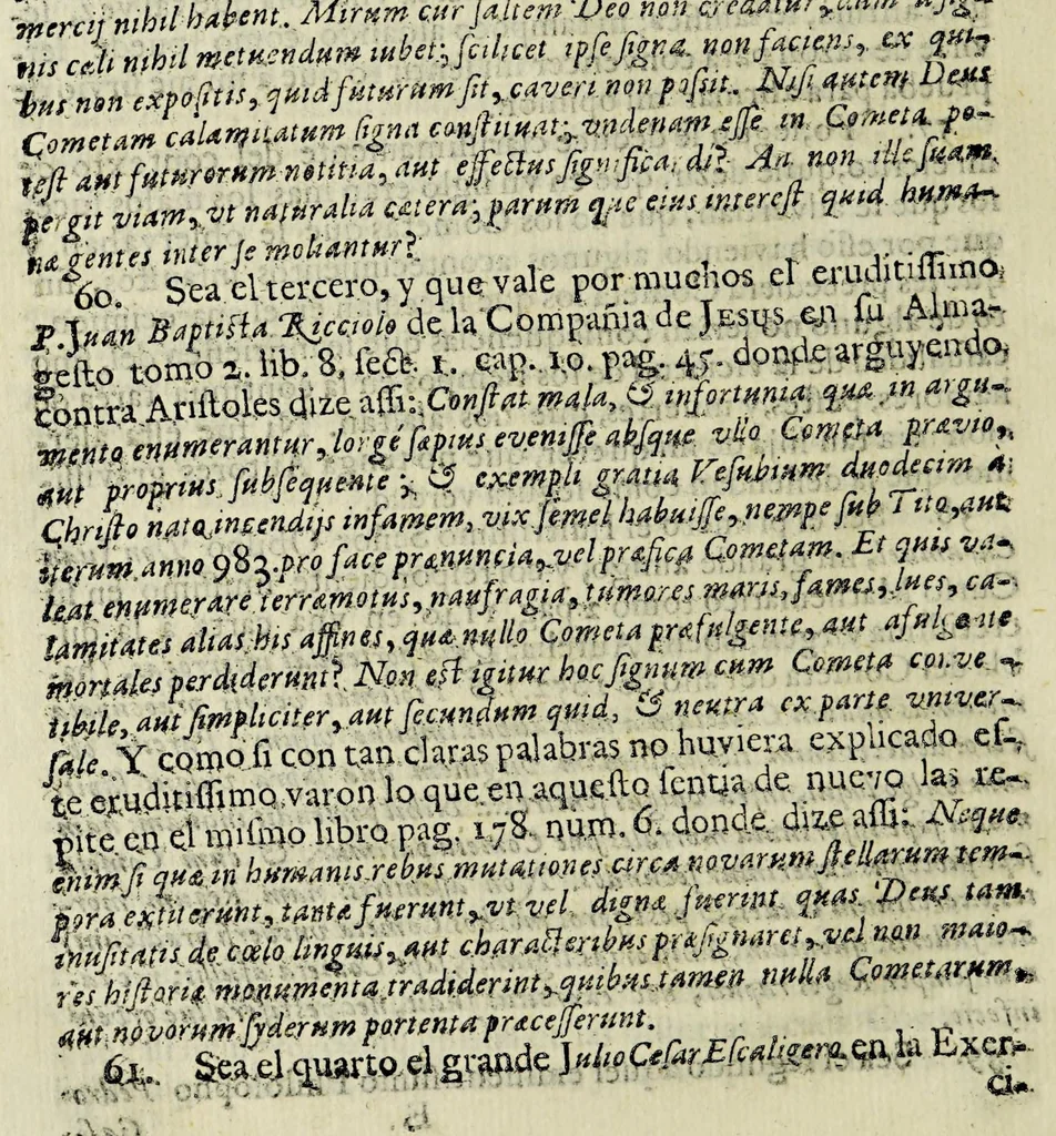 An illustration from Libra astronomica, y philosophica : en que D. Carlos de Siguenza y Gongora, cosmographo, y mathematico regio en la Academia Mexicana, examina no solo lo que a su manifiesto philosophico contra los cometas opuso el R. P. Eusebio Francisco Kino de la Compania de Jesus; sino lo que el mismo R. P. opino, y pretendio haver demostrado en su exposicion astronomica del cometa del año de 1681. Sacala à luz D. Sebastian de Guzman y Cordova, fator, veedor, proveedor, iuez oficial de la Real Haceinda de Su Magestad en la caxa desta corte, 1690, leaf 62
