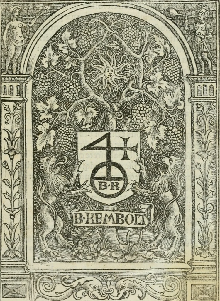 An illustration from Libri De re ædificatoria dece : opus integru et absolutu, diligenterq[ue] recognitum : distinctum est aute nuper opus ipsum totum, quod antea peruia legebatur oratione, per capita, nõnullis e textu reb[us] insignibus depromtis et in margine annotatis : facta est etiã capitu ipsoru nõ inelegans tabula cu dictionu et ipsaru rerum scitu dignarum que in margine sunt, indice admodum luculento, 1512, leaf 4