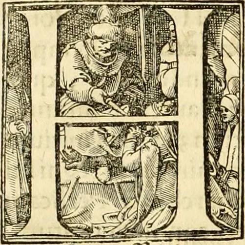 An illustration from Libri quatuor de scrupulis chronologor[um] in quibus non solum calculus sacræ scripturæ cum serie quatuor monarchiarum, & olympiadibus Græcorum, atq[ue] annis ab urbe Roma condita pulcherrima harmonia conciliatur : sed etiam quam plurimi et difficilimi scrupuli, qui hactenus in hanc harmoniam irrepserant, multosq[ue] antiquitatis & veritatis diligentissimos inquisitores non parum torserant, ita eximuntur, ut maiore cum luce, fructu & voluptate tam sacræ quàm prophanæ historiæ ab omnibus legi possint, 1575, leaf 159