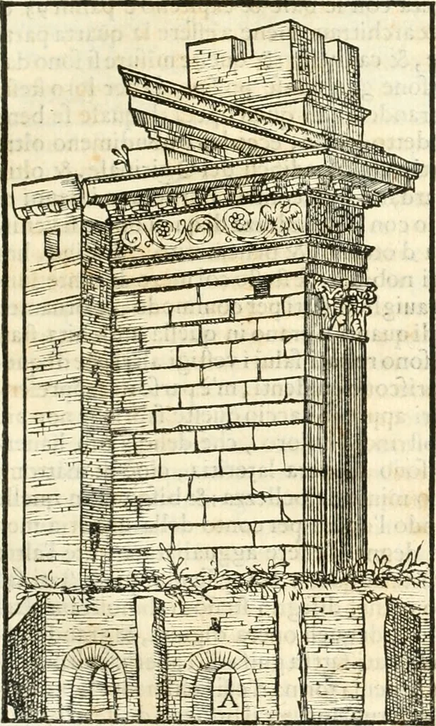 An illustration from Libri qvattro dell'antichita della citta di Roma : raccolte sotto brevita da diversi antichi et moderni scrittori, 1565, leaf 134
