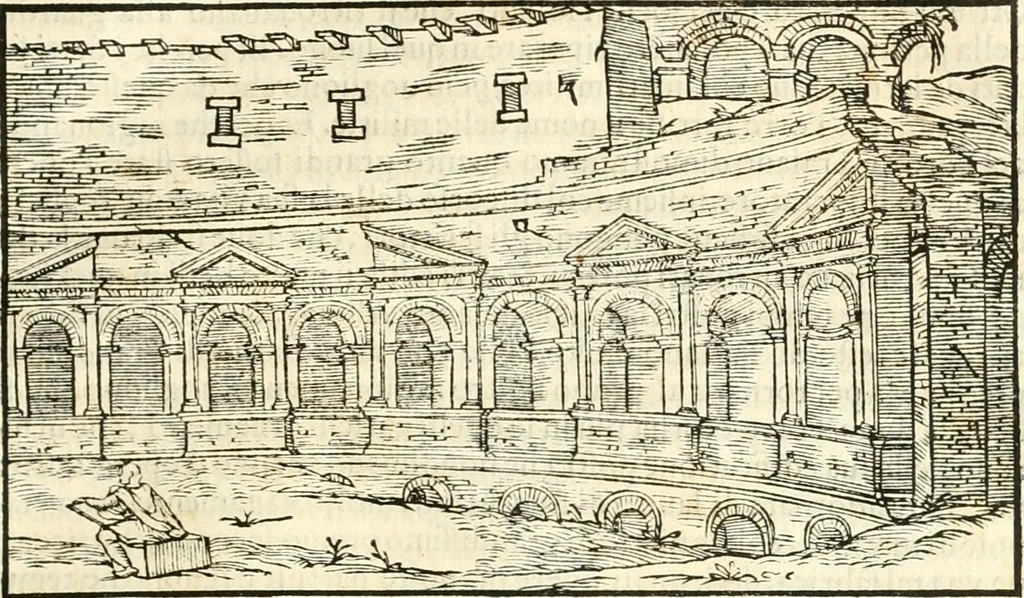An illustration from Libri qvattro dell'antichita della citta di Roma : raccolte sotto brevita da diversi antichi et moderni scrittori, 1565, leaf 136