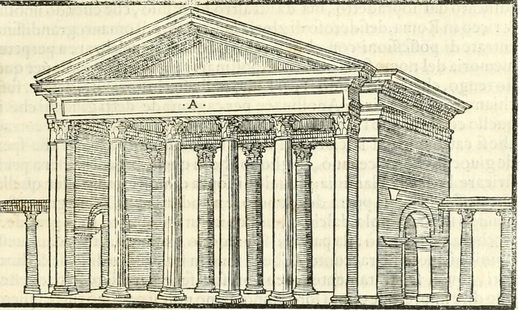 An illustration from Libri qvattro dell'antichita della citta di Roma : raccolte sotto brevita da diversi antichi et moderni scrittori, 1565, leaf 152