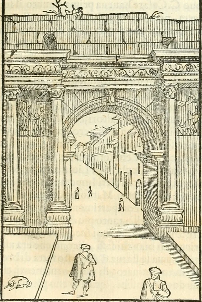 An illustration from Libri qvattro dell'antichita della citta di Roma : raccolte sotto brevita da diversi antichi et moderni scrittori, 1565, leaf 162